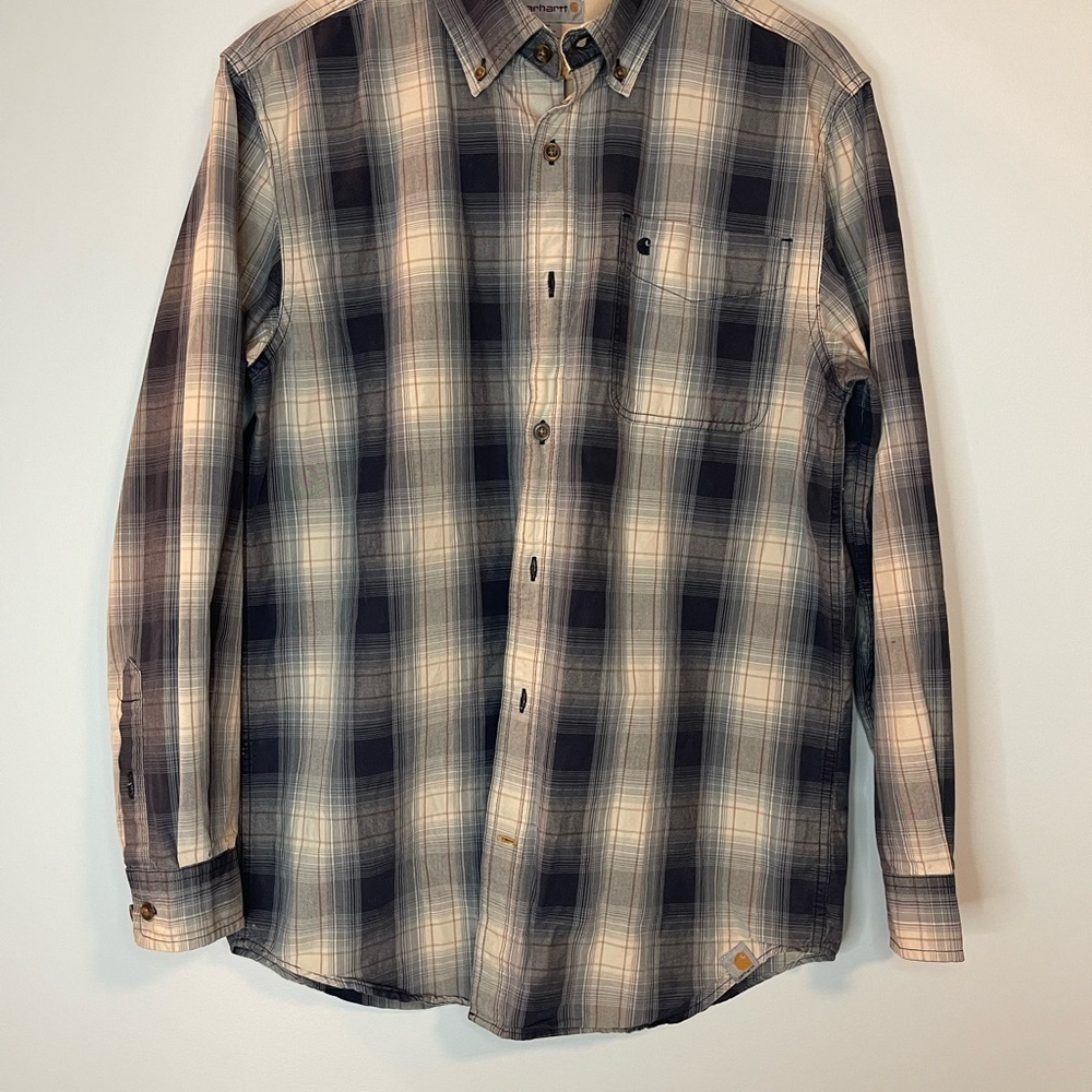 Carhartt men’s relaxed fit casual button up long sleeve shirt size medium